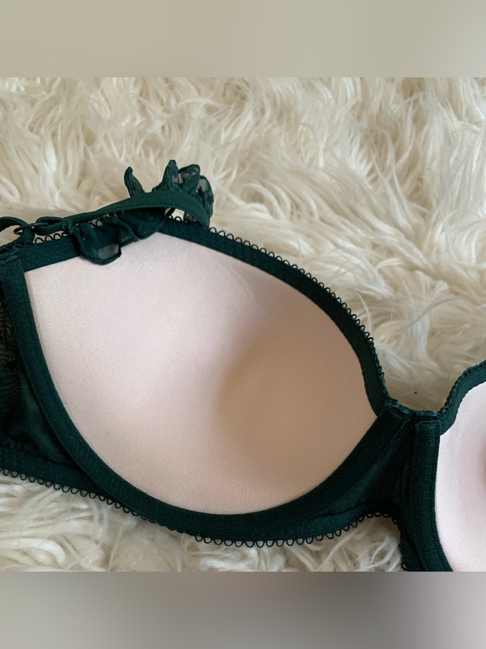 Victoria's Secret PINK Balconette Push Up Bra Star Print Green Size 36D NWT - Picture 5 of 11